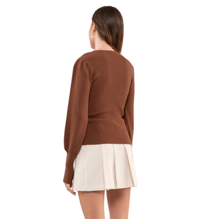 Countess Ribbed Balloon Sleeve Sweater