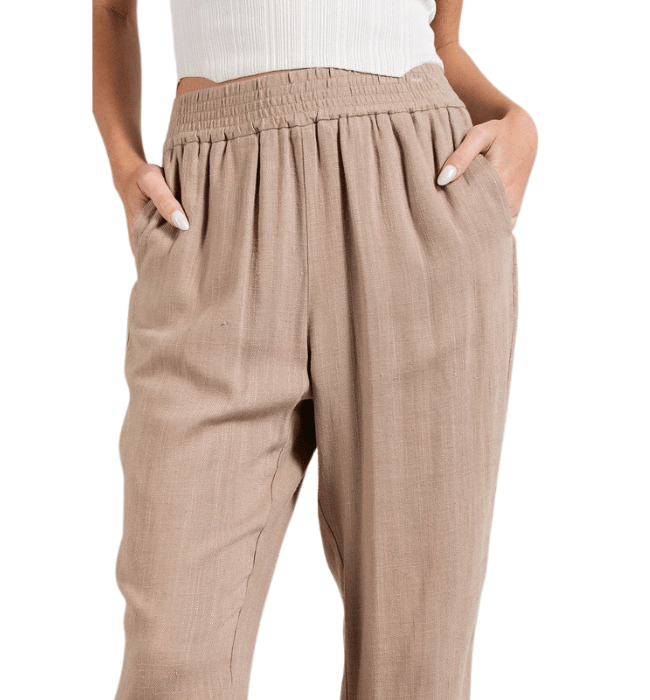 Marisa Linen Smocked Pants