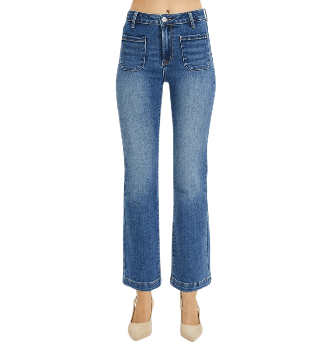 Chase High Rise Bootcut Patch Pocket Jeans
