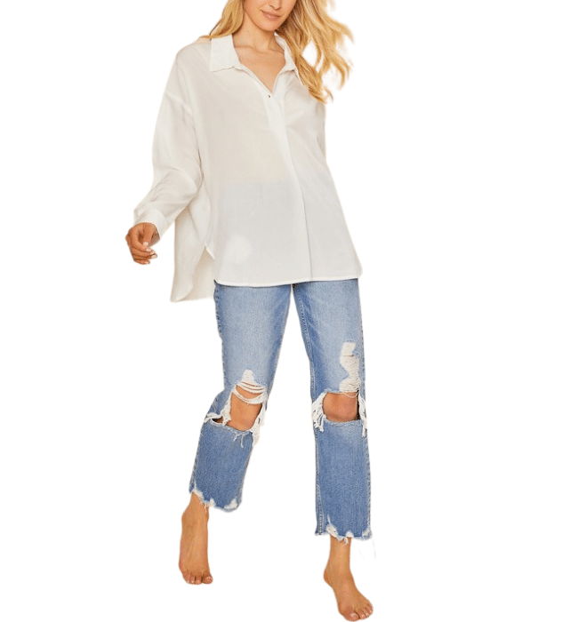 Annie High Rise Cropped Distressed Denim