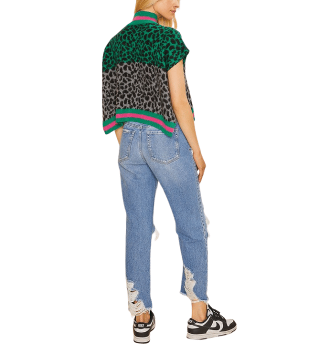 Annie High Rise Cropped Distressed Denim