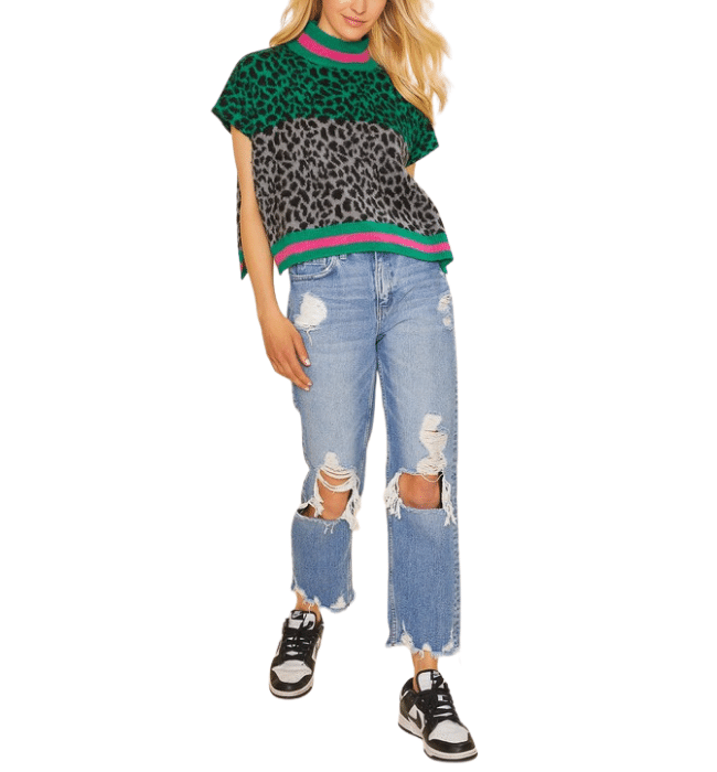 Annie High Rise Cropped Distressed Denim