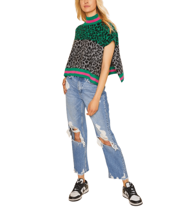 Annie High Rise Cropped Distressed Denim