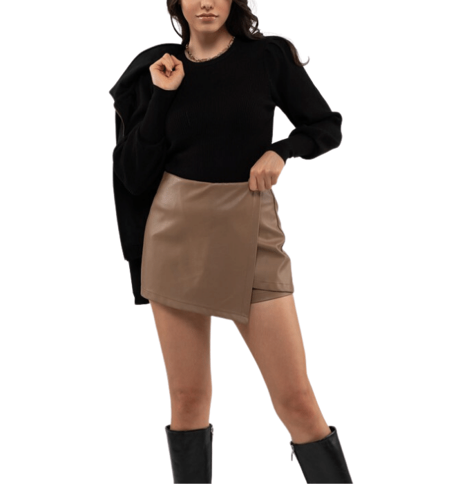 Countess Ribbed Balloon Sleeve Sweater