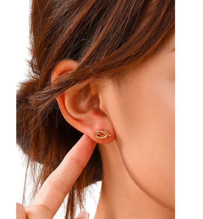 18K Stainless Steel Waterproof Tarnish-Free Knot Earrings