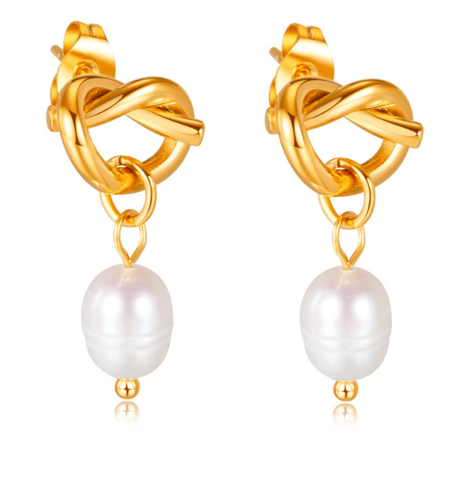 18K Stainless Steel Tarnish-Free Bow Knot Earrings