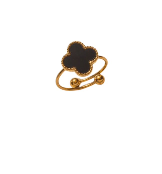 18K Stainless Steel Tarnish-Free Adjustable Clover Ring
