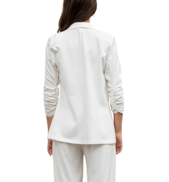 Paula Ruched Sleeve Blazer