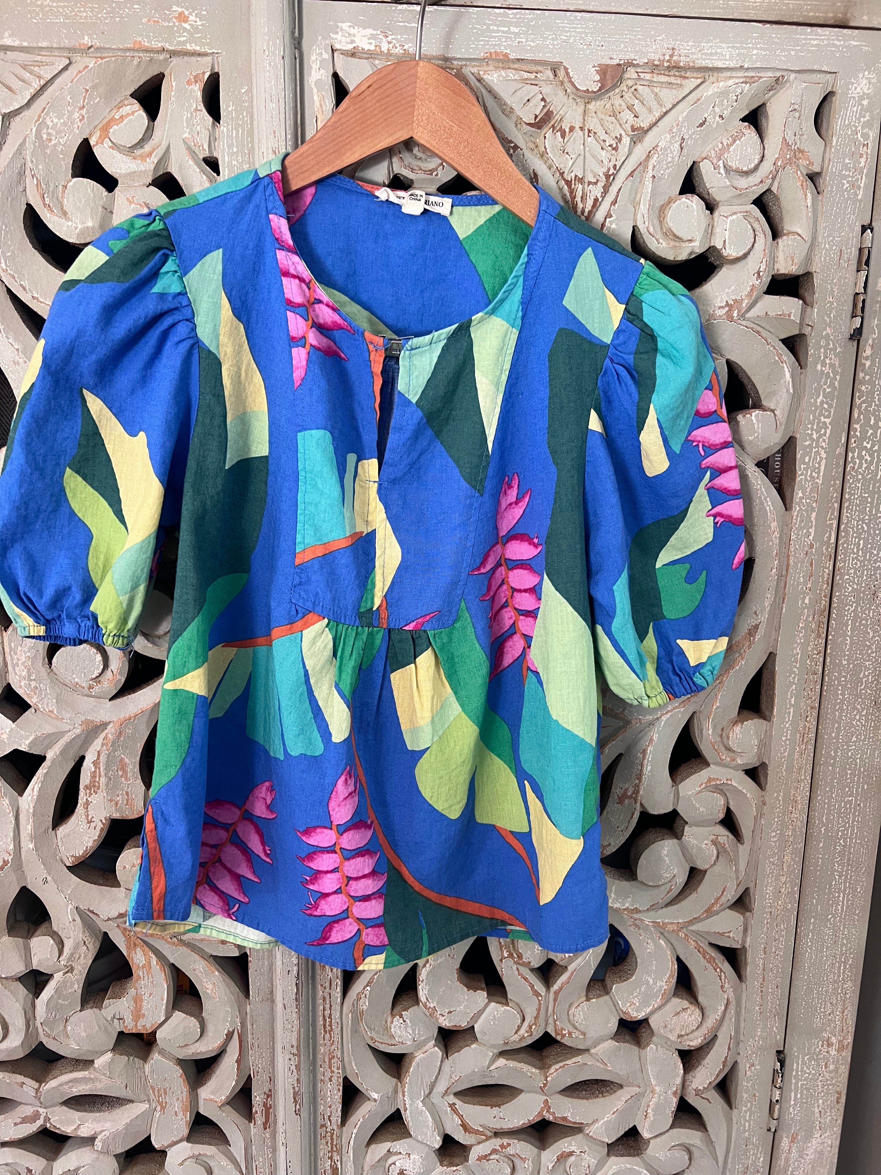 Christian Siriano Printed Top S (RESTYLE)