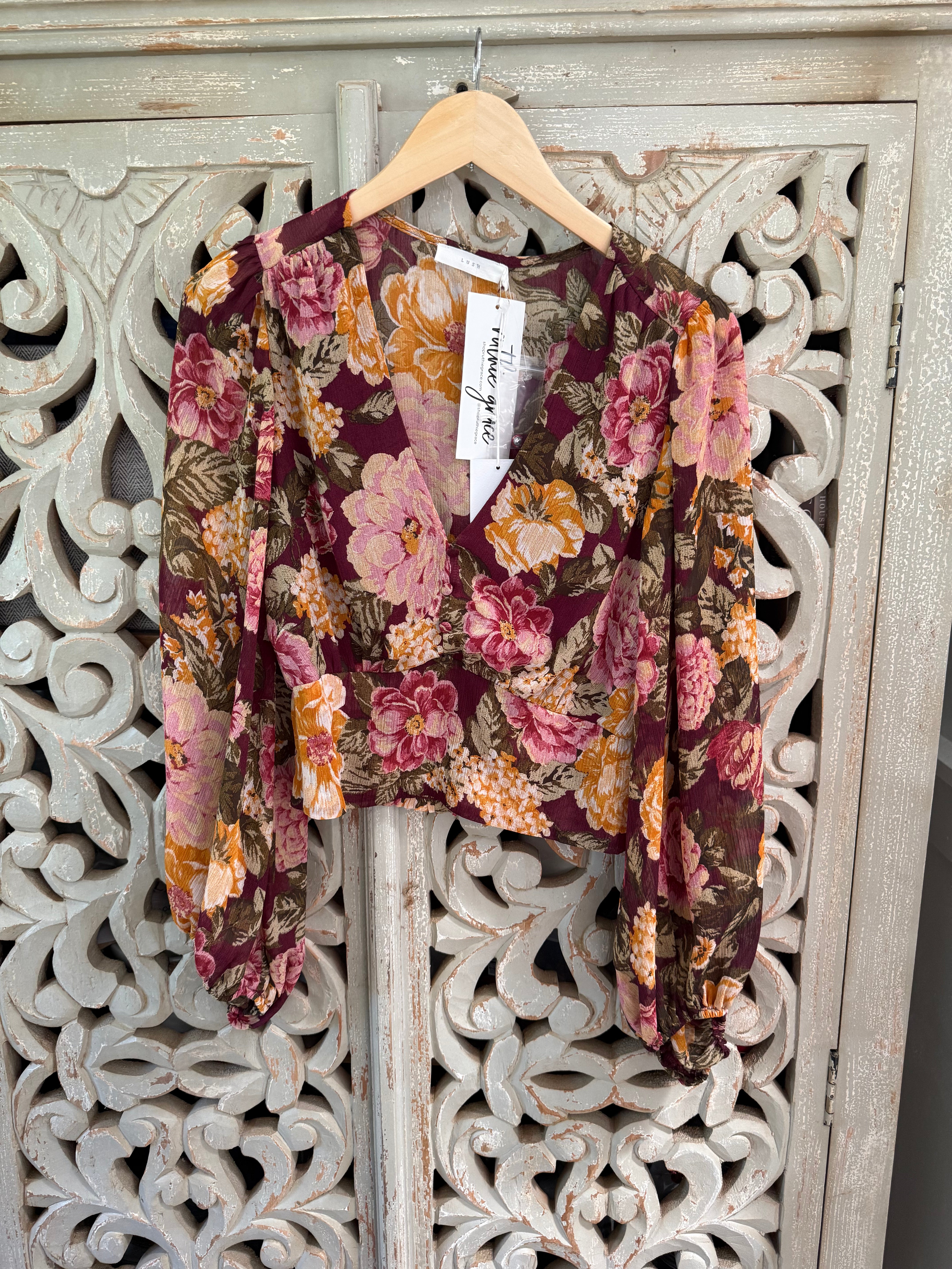 Floral Blouse Size M (RESTYLE)