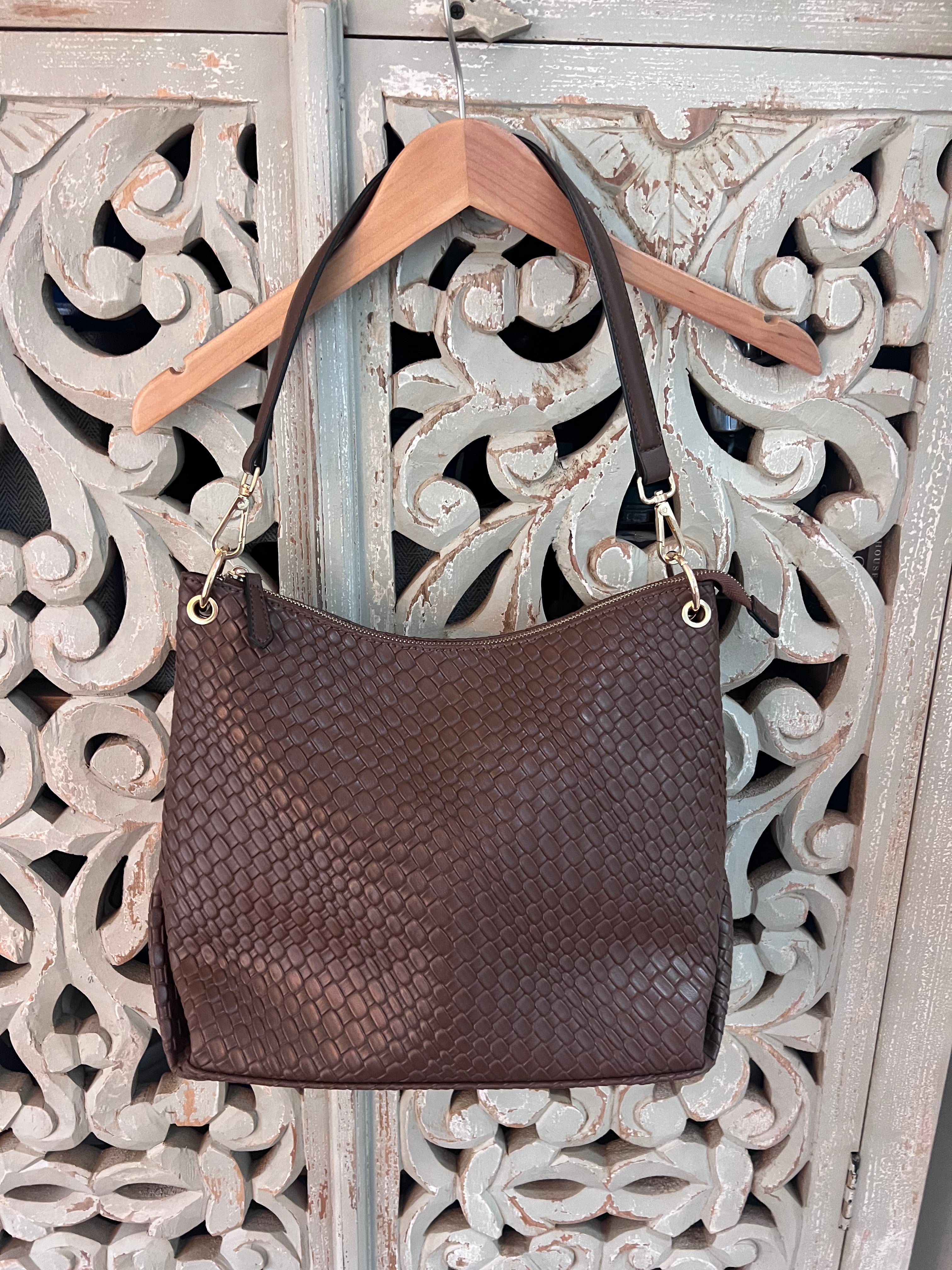 Chocolate Woven Handbag (RESTYLE)