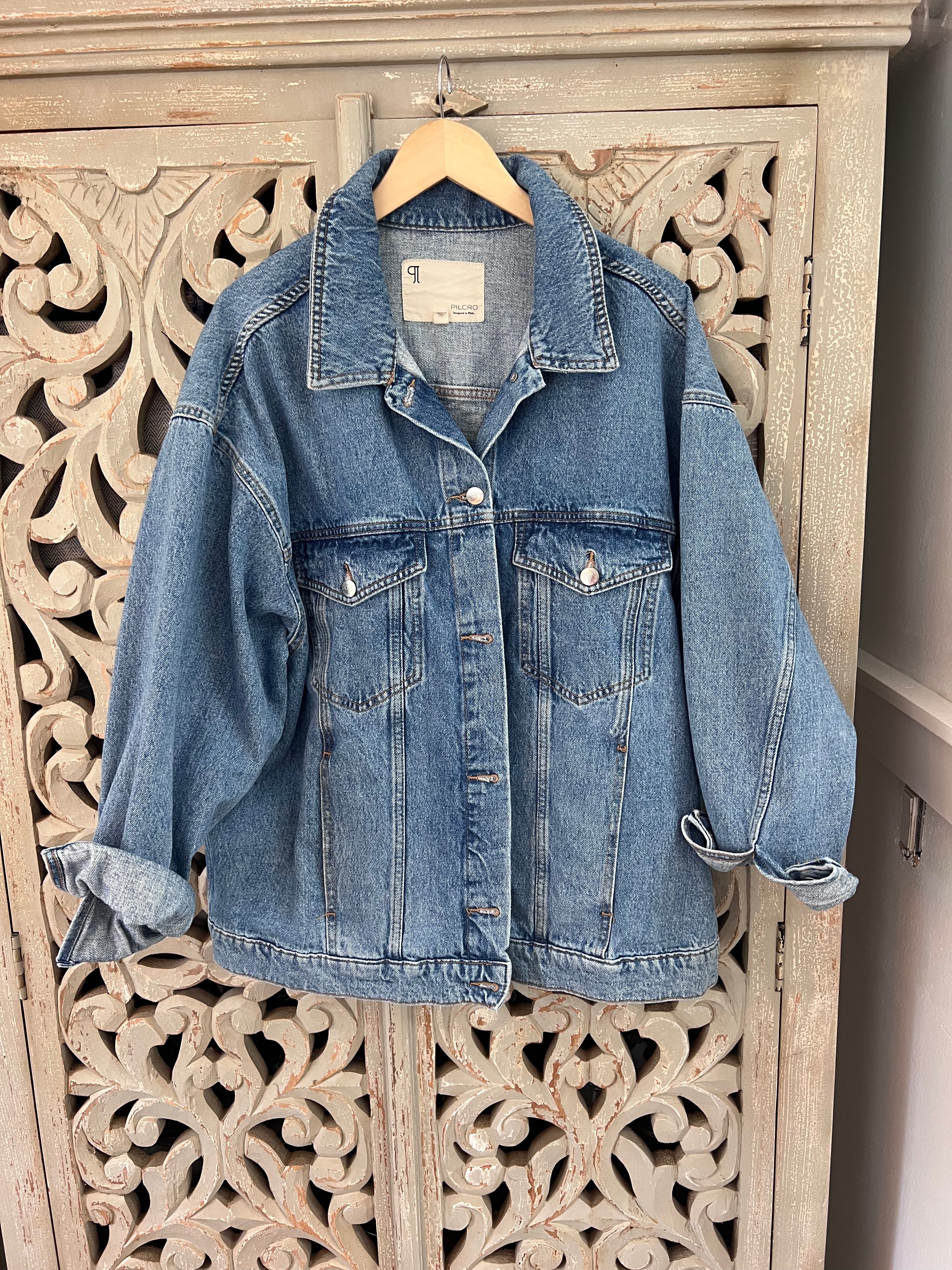Anthropologie PILCRO Denim Jacket Size XL (RESTYLE)