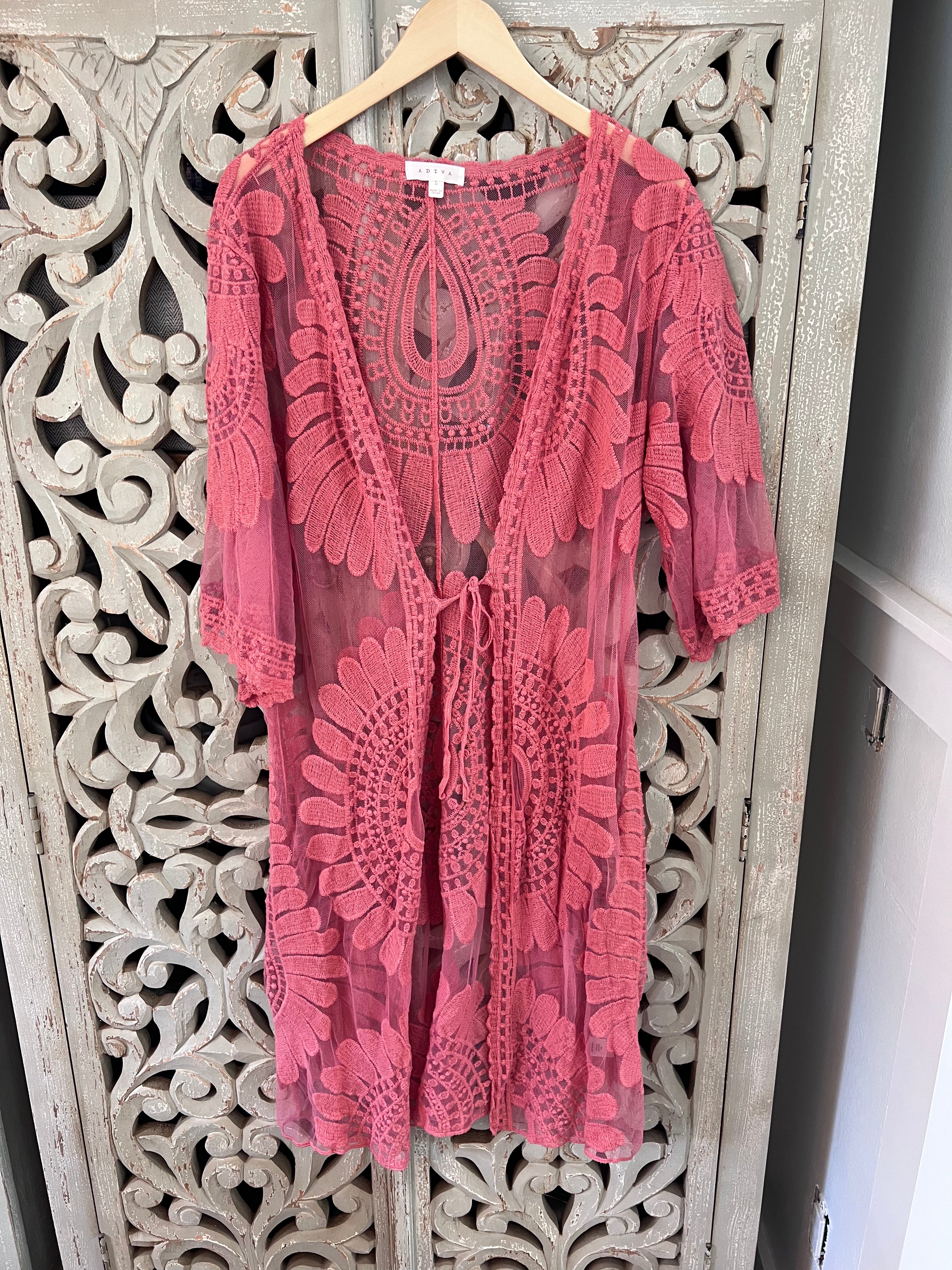 Vibrant Lace Kimono/Cardigan Size L (RESTYLE)