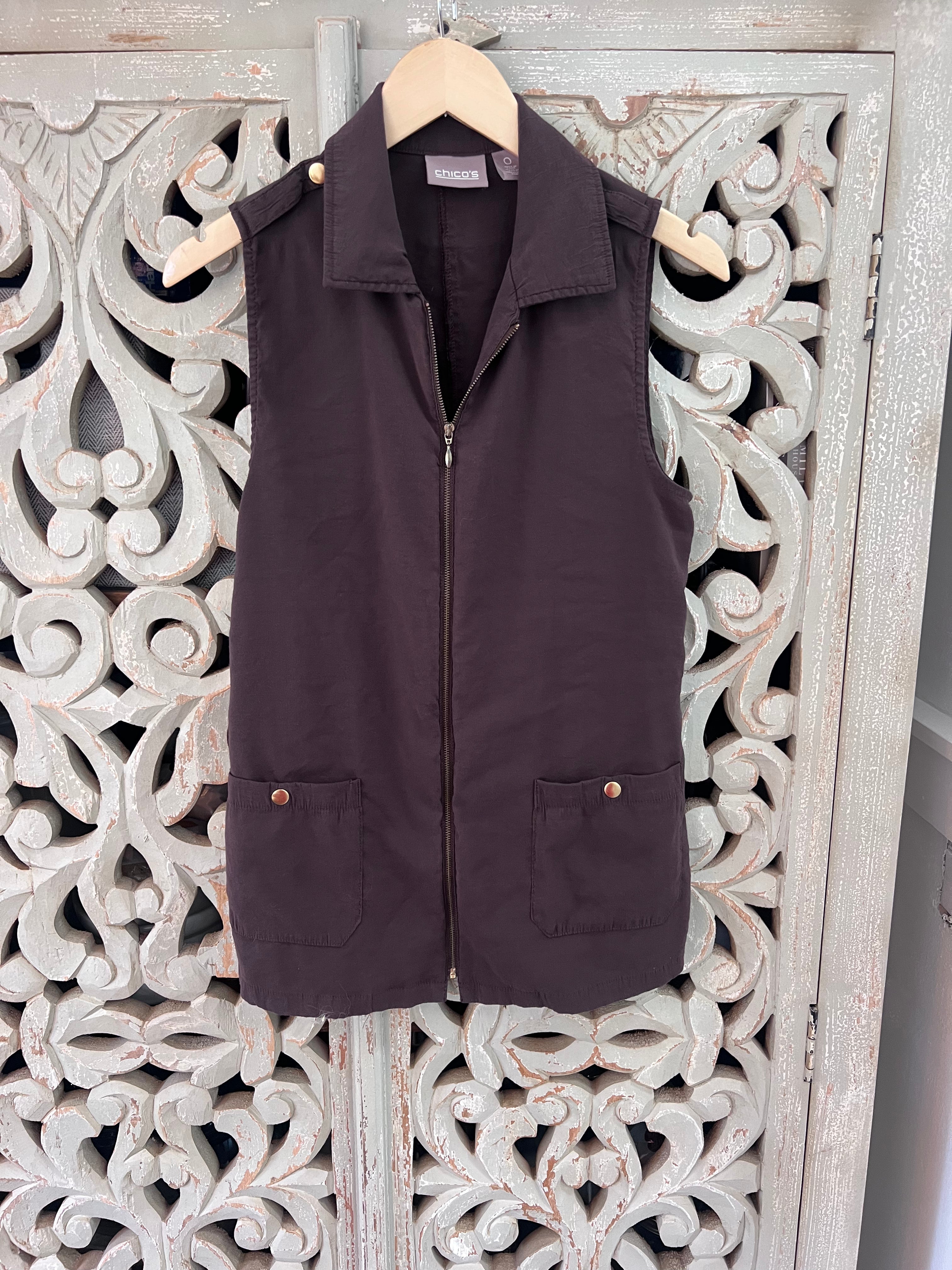 Zipper Front Vest/Top Size S (RESTYLE)