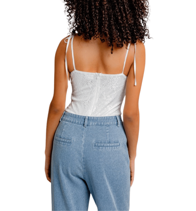 White Lace Corset Bodysuit
