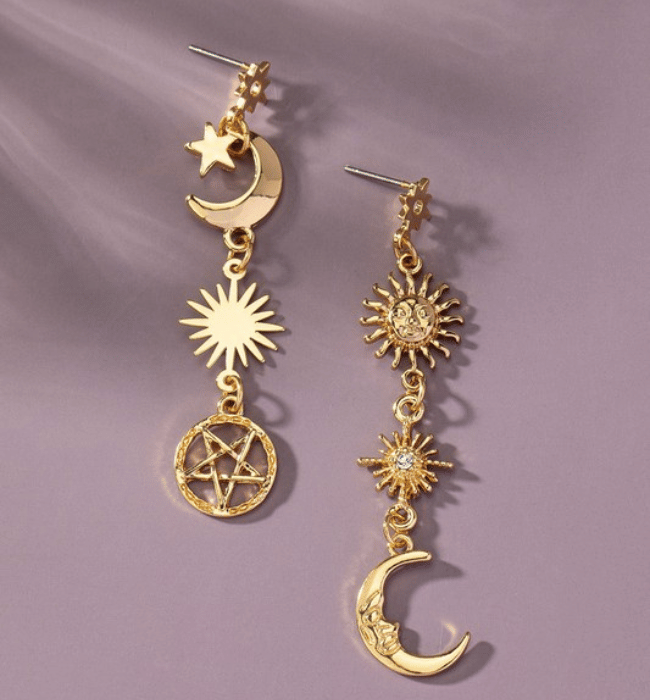 Sun Moon Star Drop Earrings
