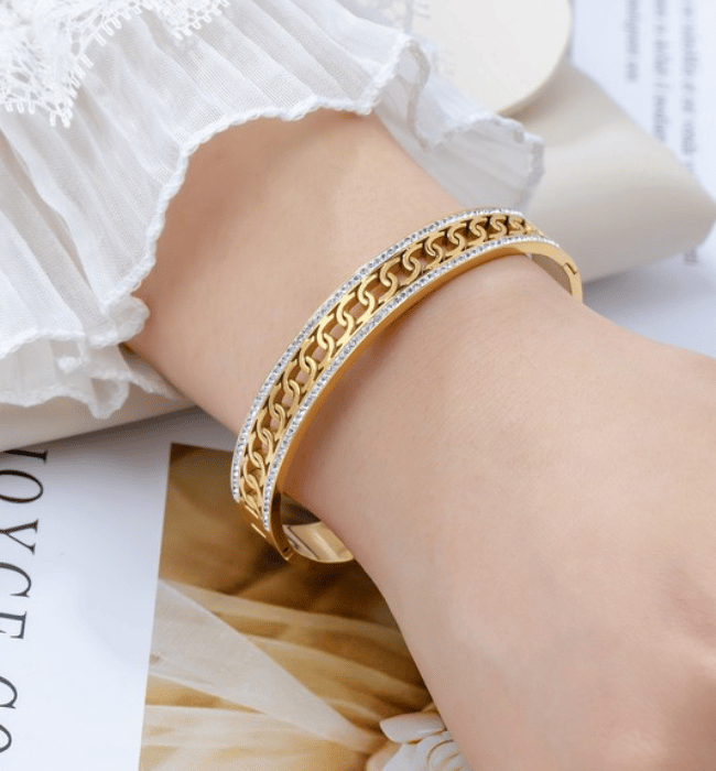 Gold Chain + Stone Bracelet