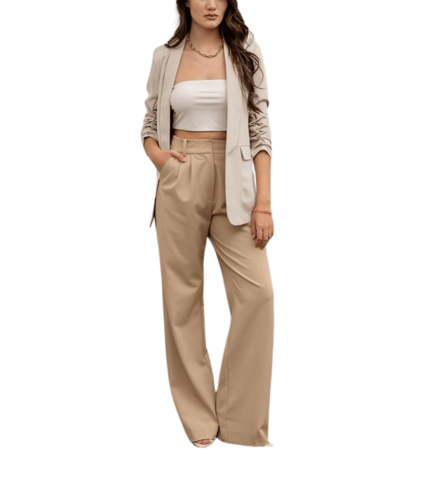 Paula Ruched Sleeve Blazer