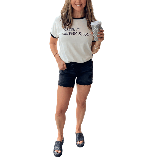 Coffee, Camping and Dogs Graphic Tee
