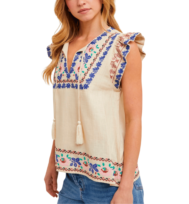 Laila Boho Embroidered Top