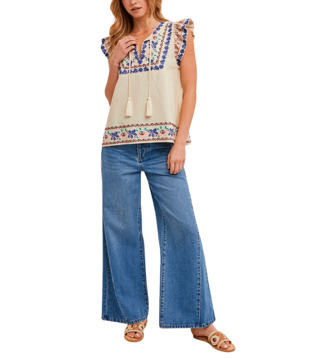 Laila Boho Embroidered Top