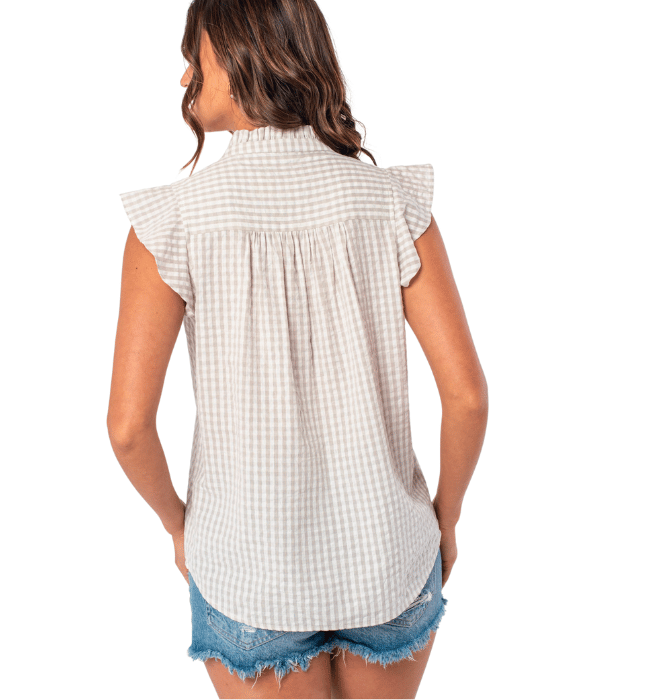 Gingham Cap Sleeve Top