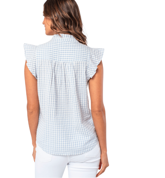 Gingham Cap Sleeve Top