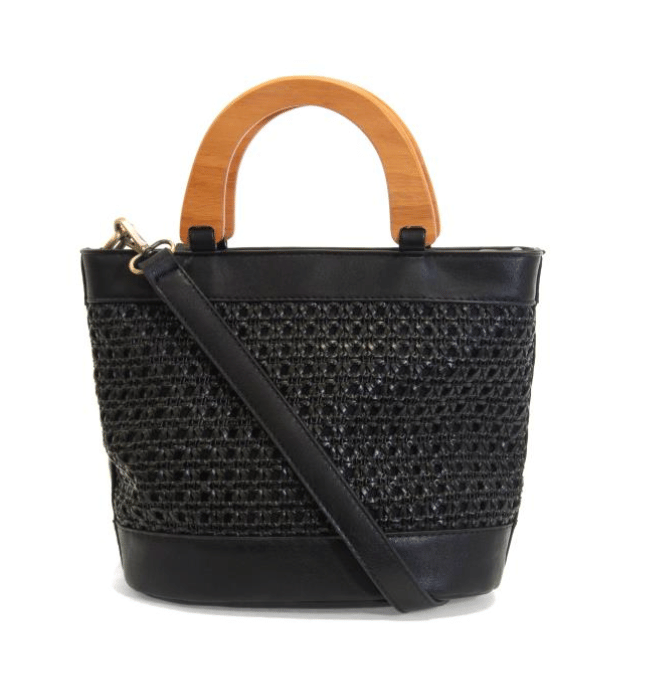 Havana Faux Cane Wood Handle Bag
