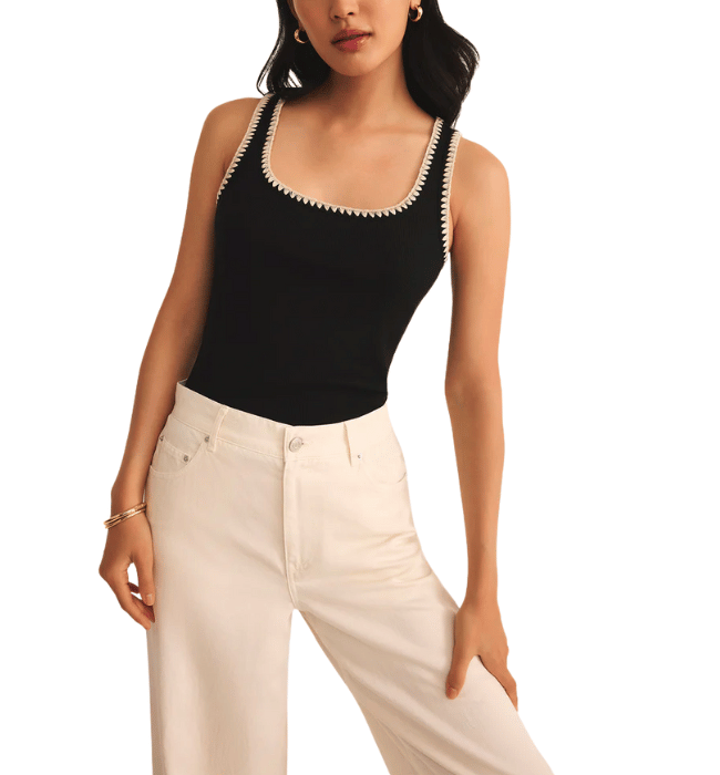 JAIDYNN WHIPSTITCH RIB TANK