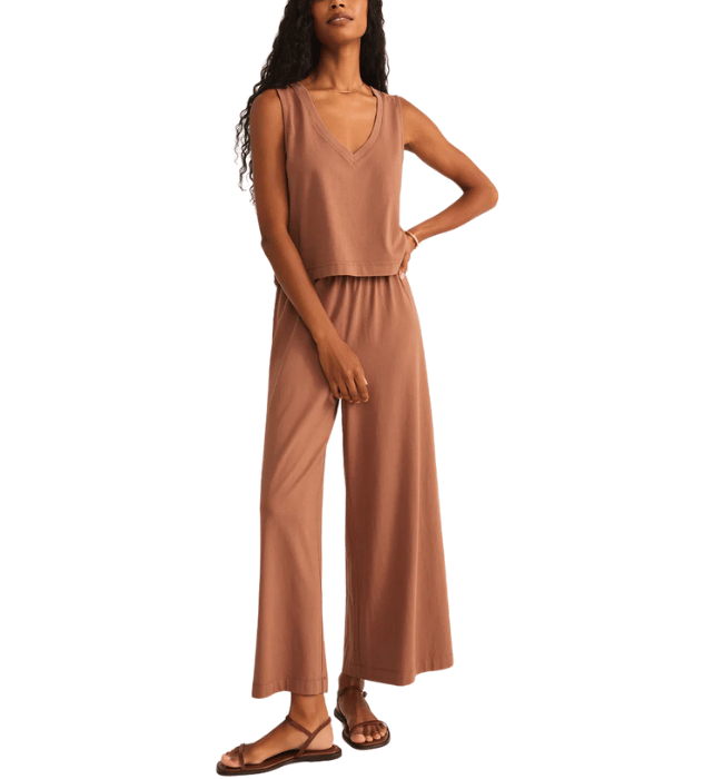 SLOANE V-NECK COTTON JERSEY TOP