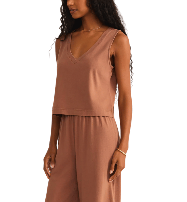 SLOANE V-NECK COTTON JERSEY TOP