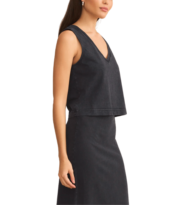 SLOANE V-NECK COTTON JERSEY TOP