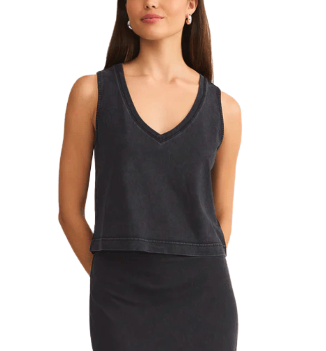 SLOANE V-NECK COTTON JERSEY TOP
