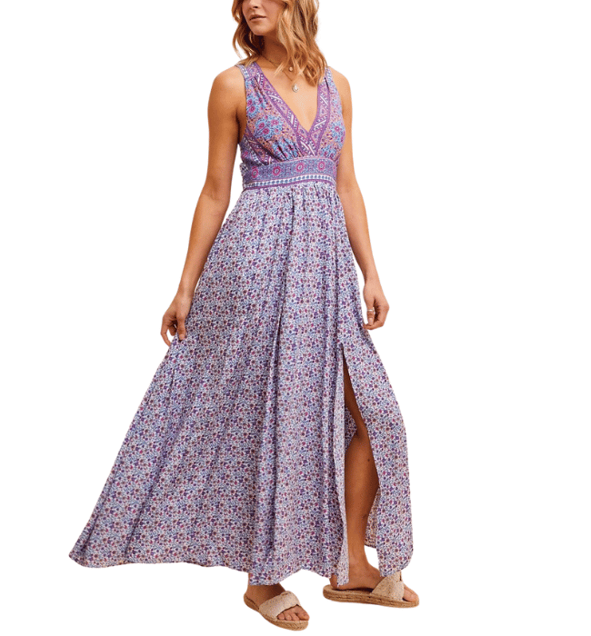 Tracey Border Print Maxi