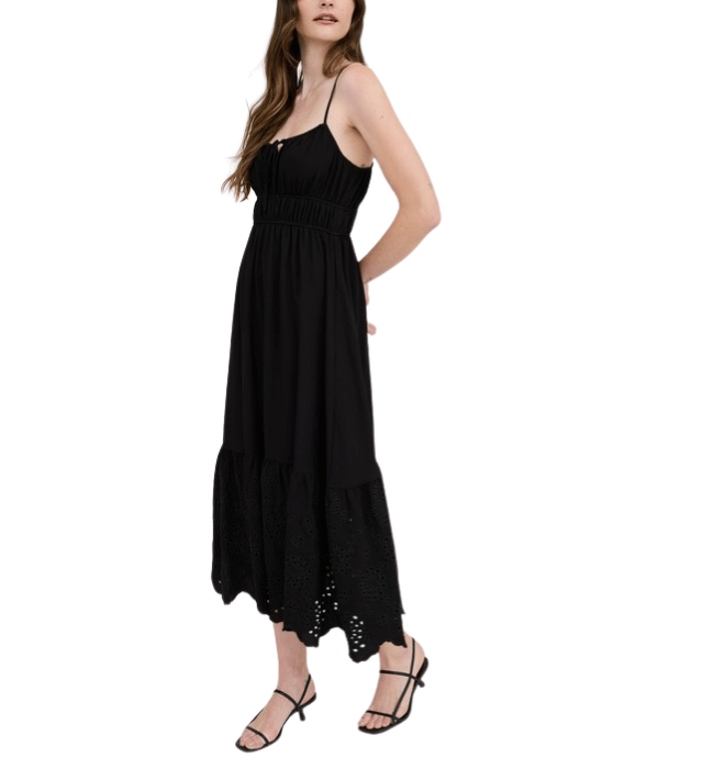 Kasia Black Eyelet Dress