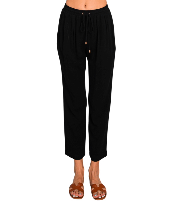 Elowen Black Linen Pants