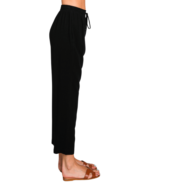 Elowen Black Linen Pants
