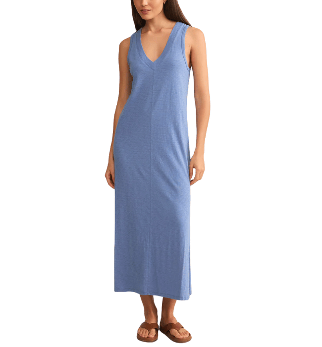 COASTLINE COTTON JERSEY MIDI DRESS