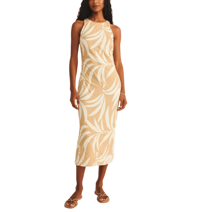 ADISON PALM MIDI DRESS