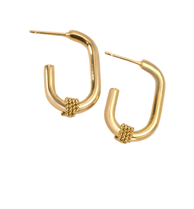 18K stainless steel U-shape hoop earrings