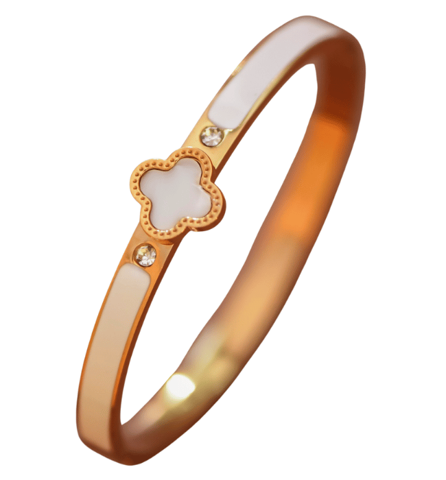 18k Waterproof Clover Stainless Steel Bangle