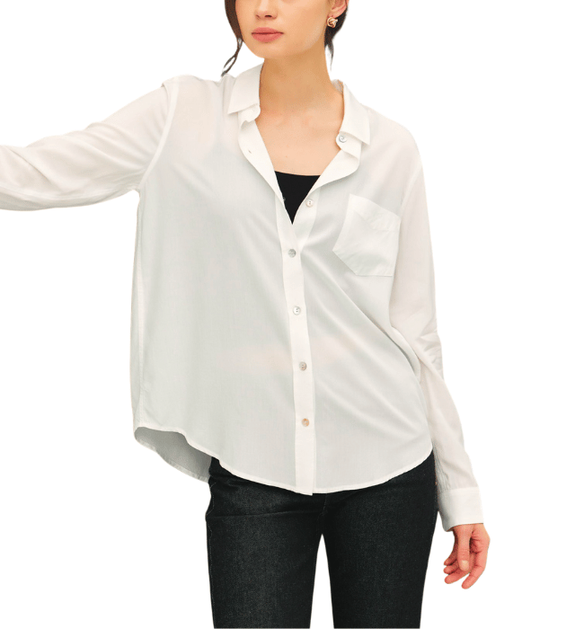 Classic White Button Down Top