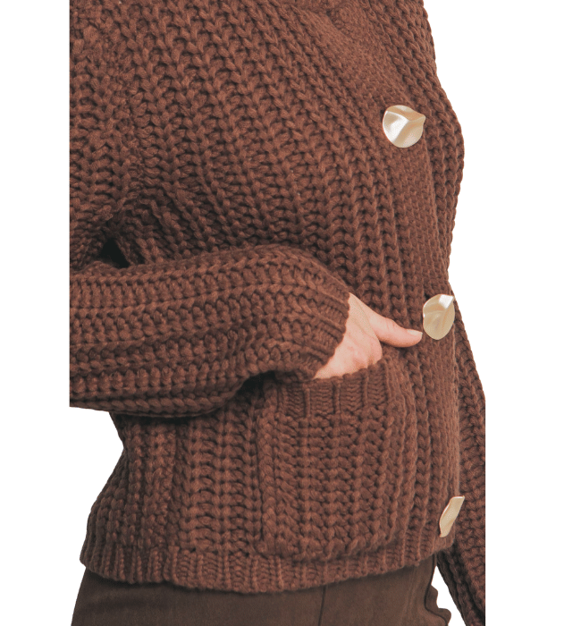 Chocolate Brown Chunky Knit Cardigan