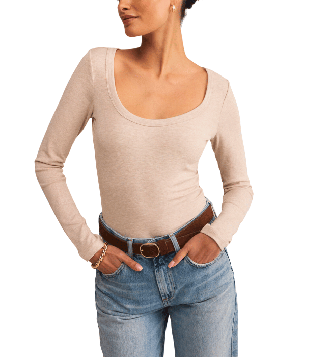 (Z SUPPLY) Second Skin Scoop Neck Top