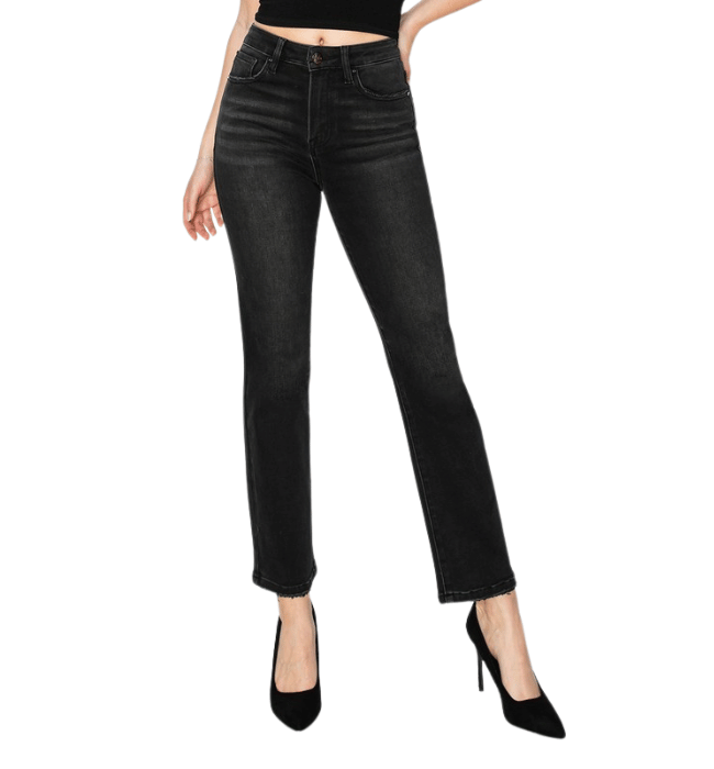 Lani Black Crop Straight Jean
