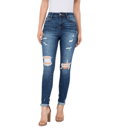 Dark Distressed Skinny - Hudson Square Boutique LLC