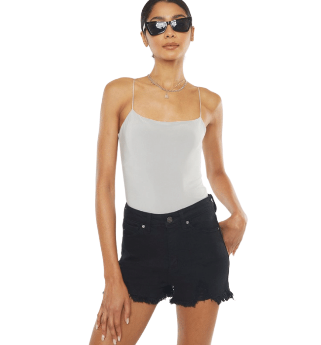Lorina Black Denim Shorts