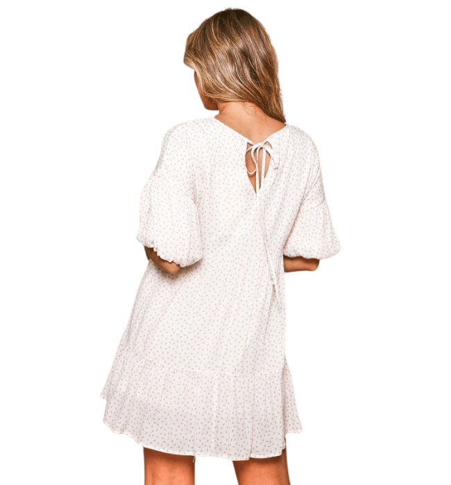 Marlena Printed Bubble Sleeve Dress
