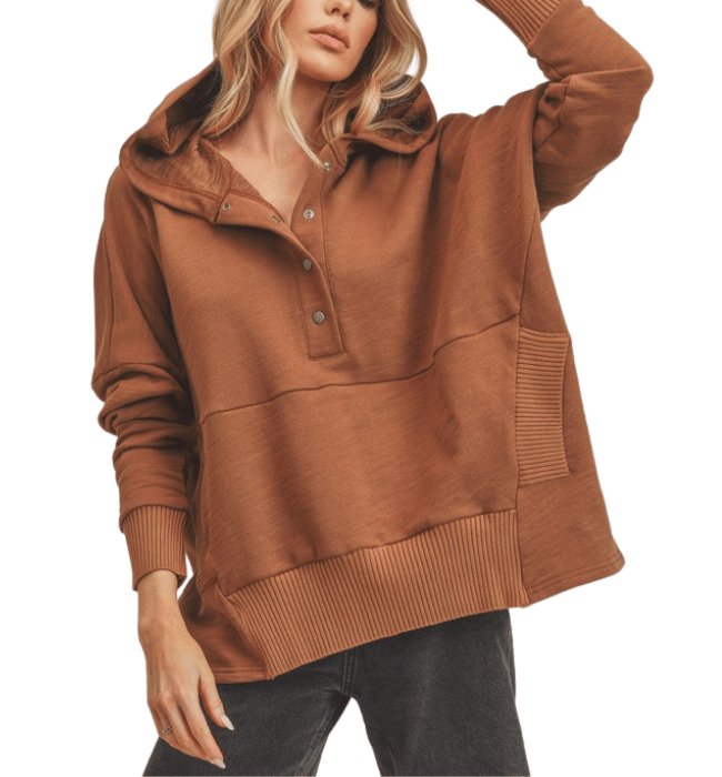 Vivi Hoodie Pulllover - Hudson Square Boutique LLC