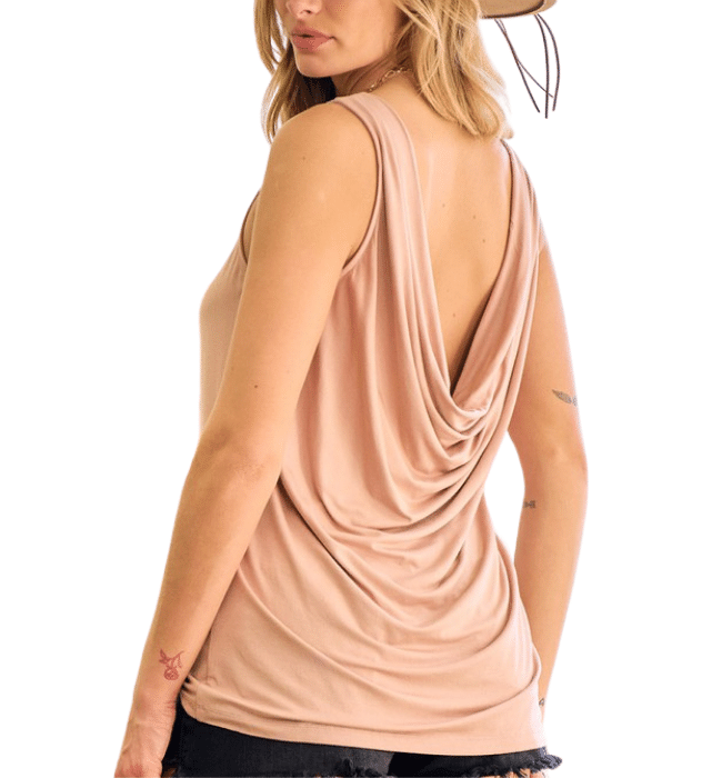 Blush Draped Back Top - Hudson Square Boutique LLC